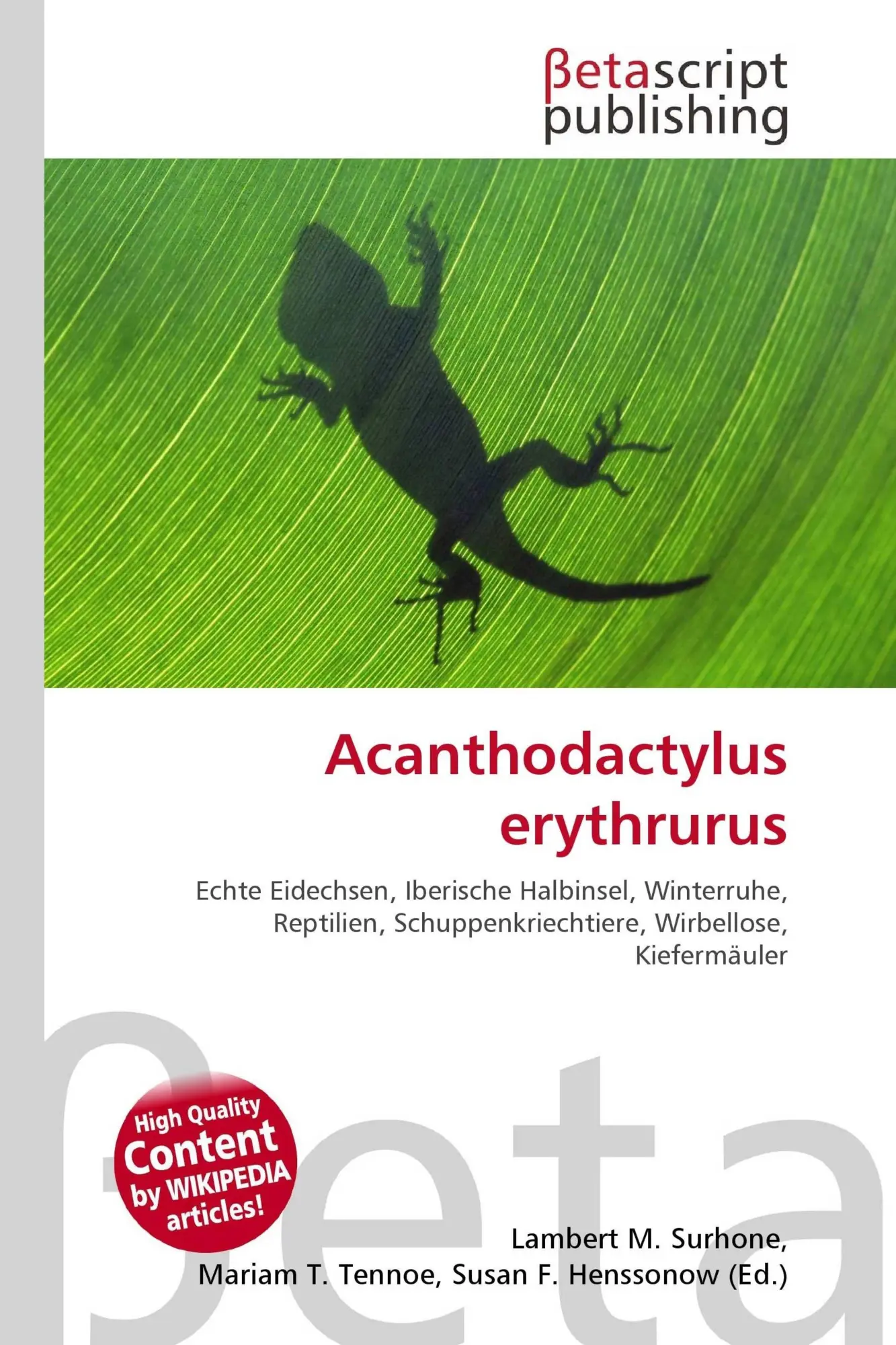 Cover: 9786130584009 | Acanthodactylus erythrurus | Lambert M. Surhone (u. a.) | Taschenbuch
