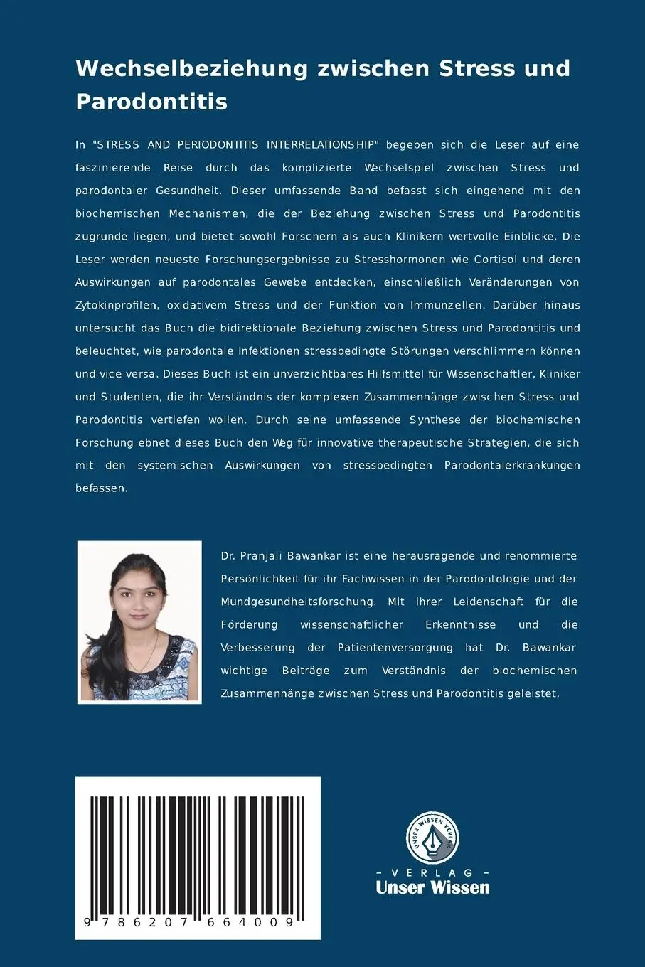 Rückseite: 9786207664009 | Wechselbeziehung zwischen Stress und Parodontitis | Pranjali Bawankar
