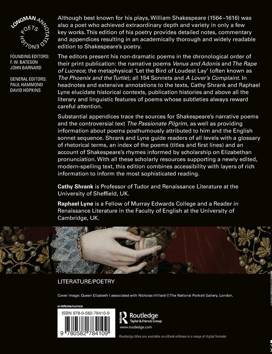 Rückseite: 9780582784109 | The Complete Poems of Shakespeare | Cathy Shrank (u. a.) | Taschenbuch