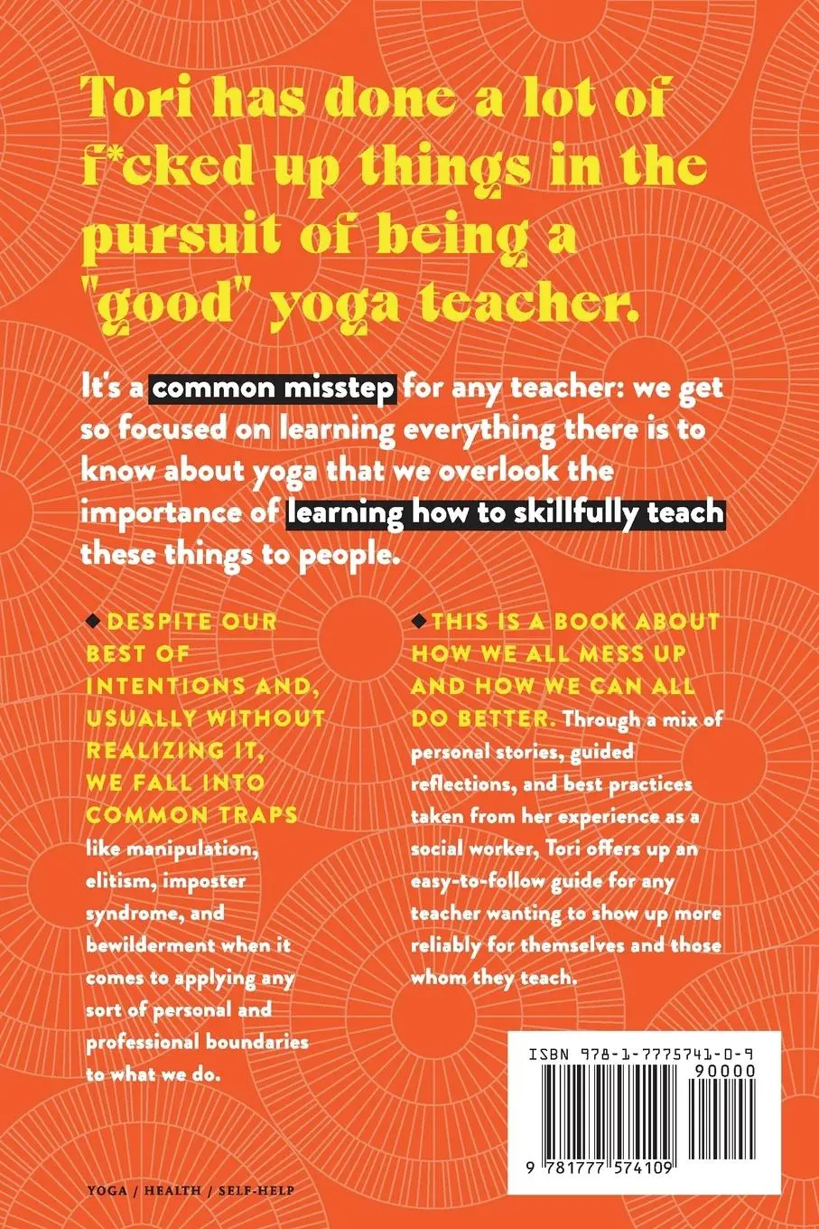 Rückseite: 9781777574109 | How Not To Teach Yoga | Tori Lunden | Taschenbuch | Englisch | 2021