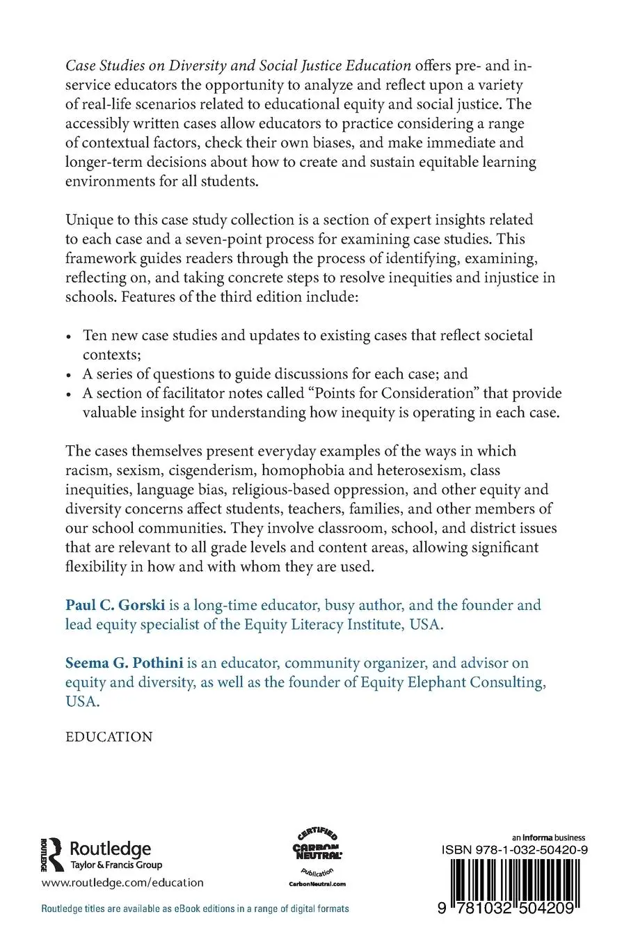 Rückseite: 9781032504209 | Case Studies on Diversity and Social Justice Education | Taschenbuch