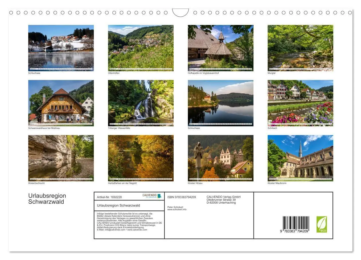 Bild: 9783383794209 | Urlaubsregion Schwarzwald (Wandkalender 2025 DIN A3 quer), CALVENDO...