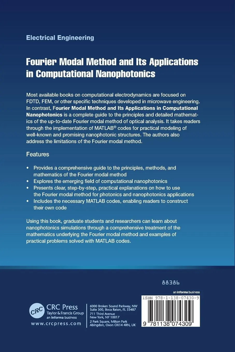 Rückseite: 9781138074309 | Fourier Modal Method and Its Applications in Computational...