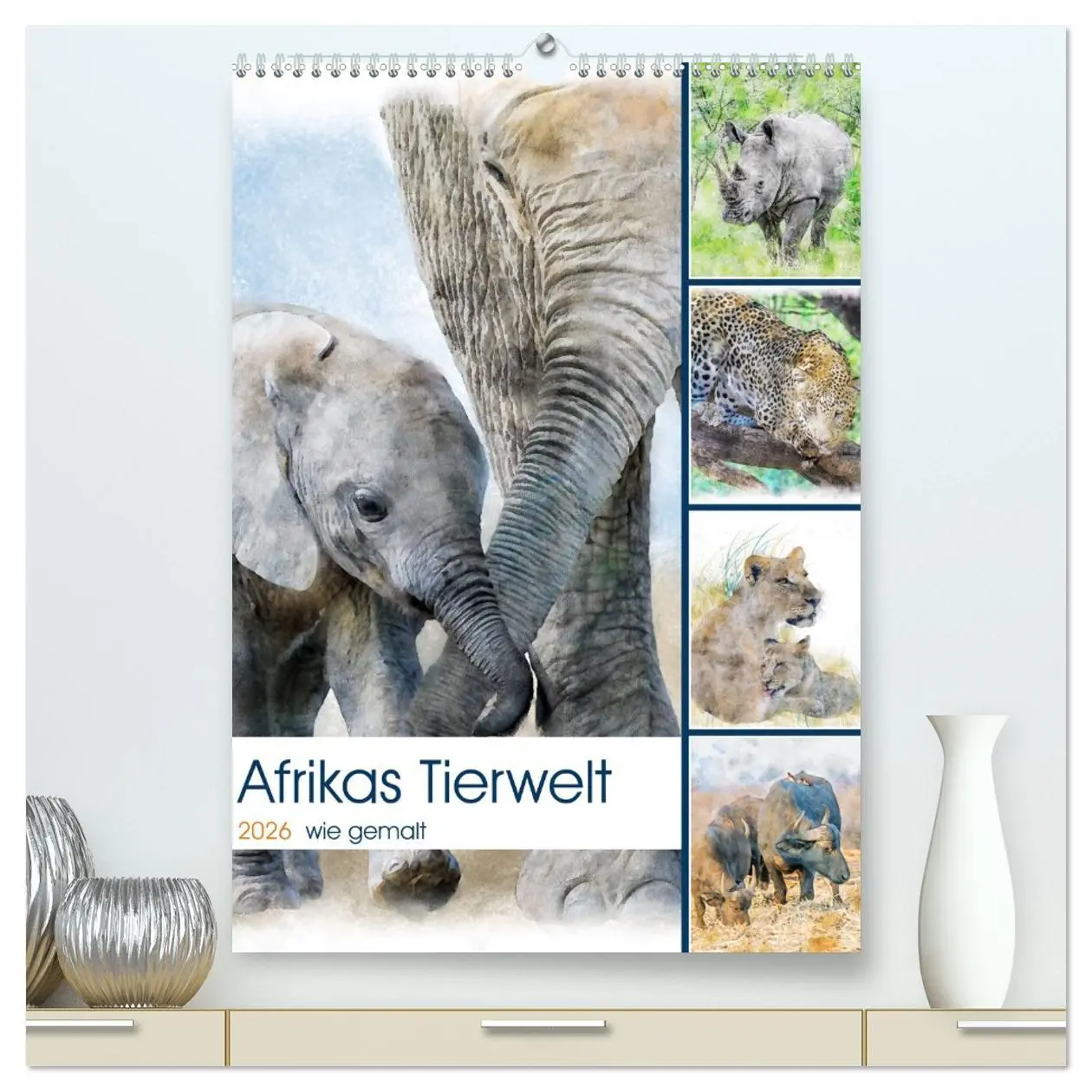 Cover: 9783516364309 | Afrikas Tierwelt - wie gemalt (hochwertiger Premium Wandkalender...