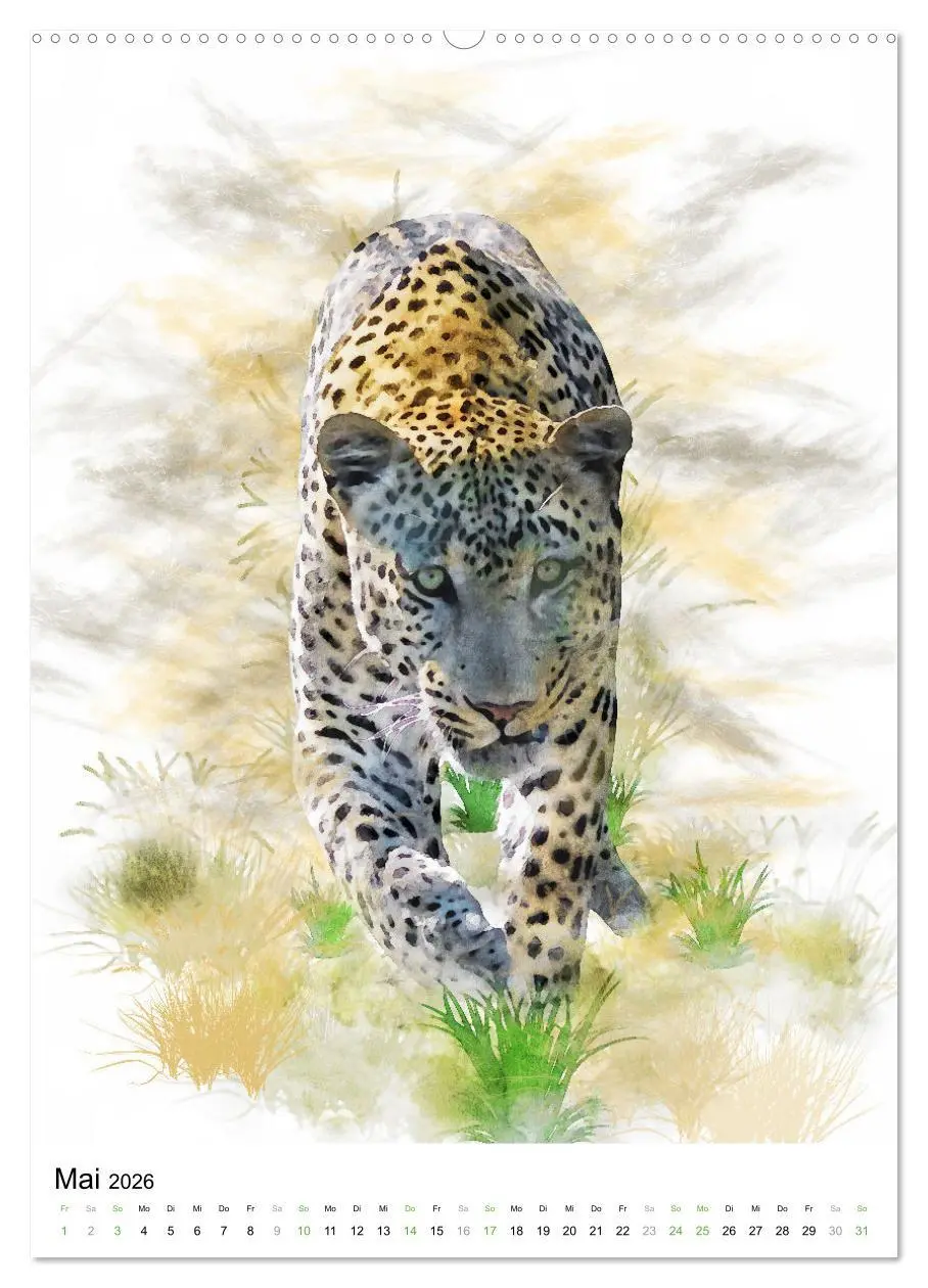 Bild: 9783516364309 | Afrikas Tierwelt - wie gemalt (hochwertiger Premium Wandkalender...