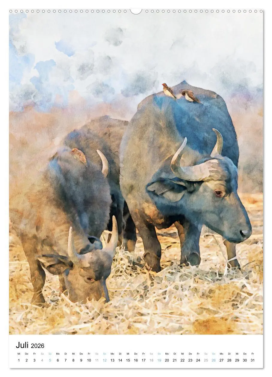 Bild: 9783516364309 | Afrikas Tierwelt - wie gemalt (hochwertiger Premium Wandkalender...