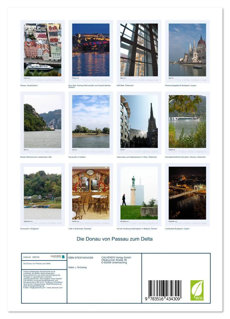 Bild: 9783516434309 | Die Donau von Passau zum Delta (Wandkalender 2026 DIN A4 hoch),...