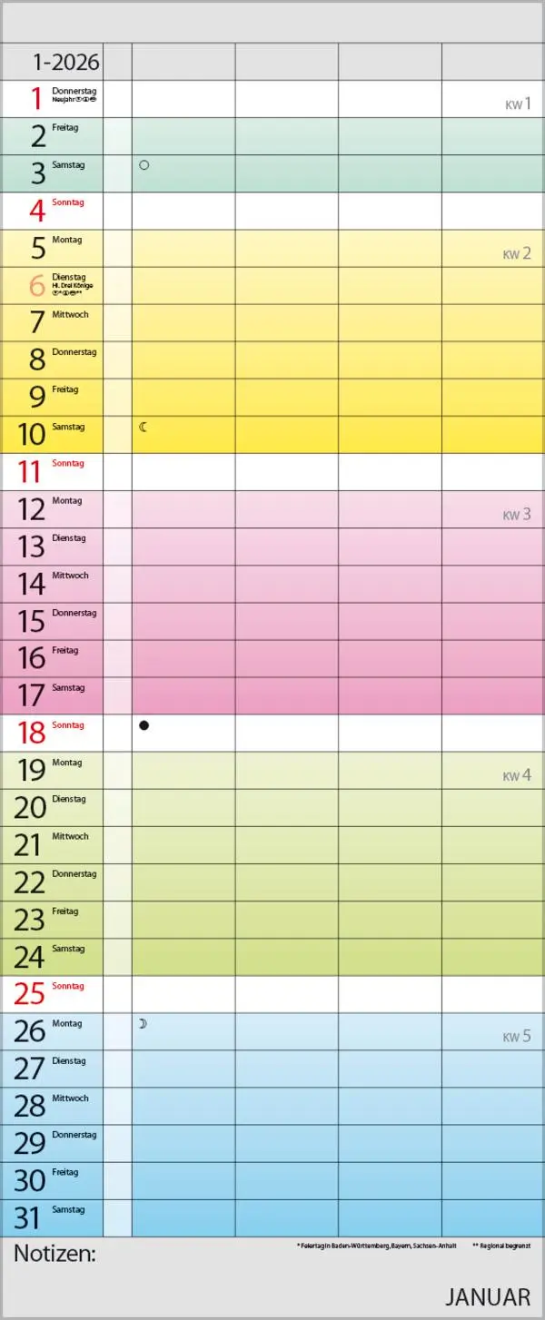 Bild: 9783731884309 | Familienplaner Farbenspiel 2026 | Verlag Korsch | Kalender | 14 S.