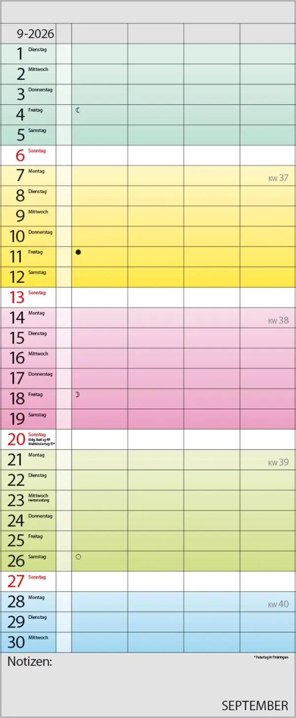 Bild: 9783731884309 | Familienplaner Farbenspiel 2026 | Verlag Korsch | Kalender | 14 S.