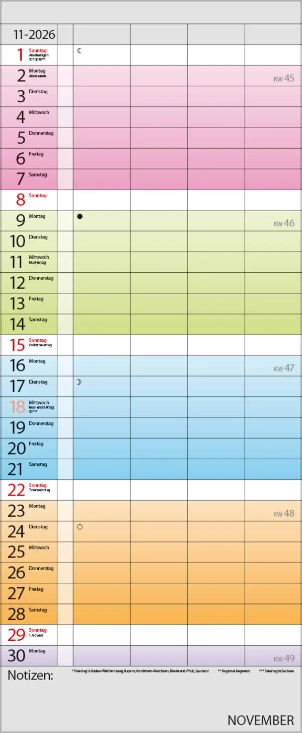 Bild: 9783731884309 | Familienplaner Farbenspiel 2026 | Verlag Korsch | Kalender | 14 S.