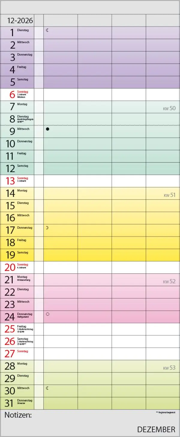 Bild: 9783731884309 | Familienplaner Farbenspiel 2026 | Verlag Korsch | Kalender | 14 S.