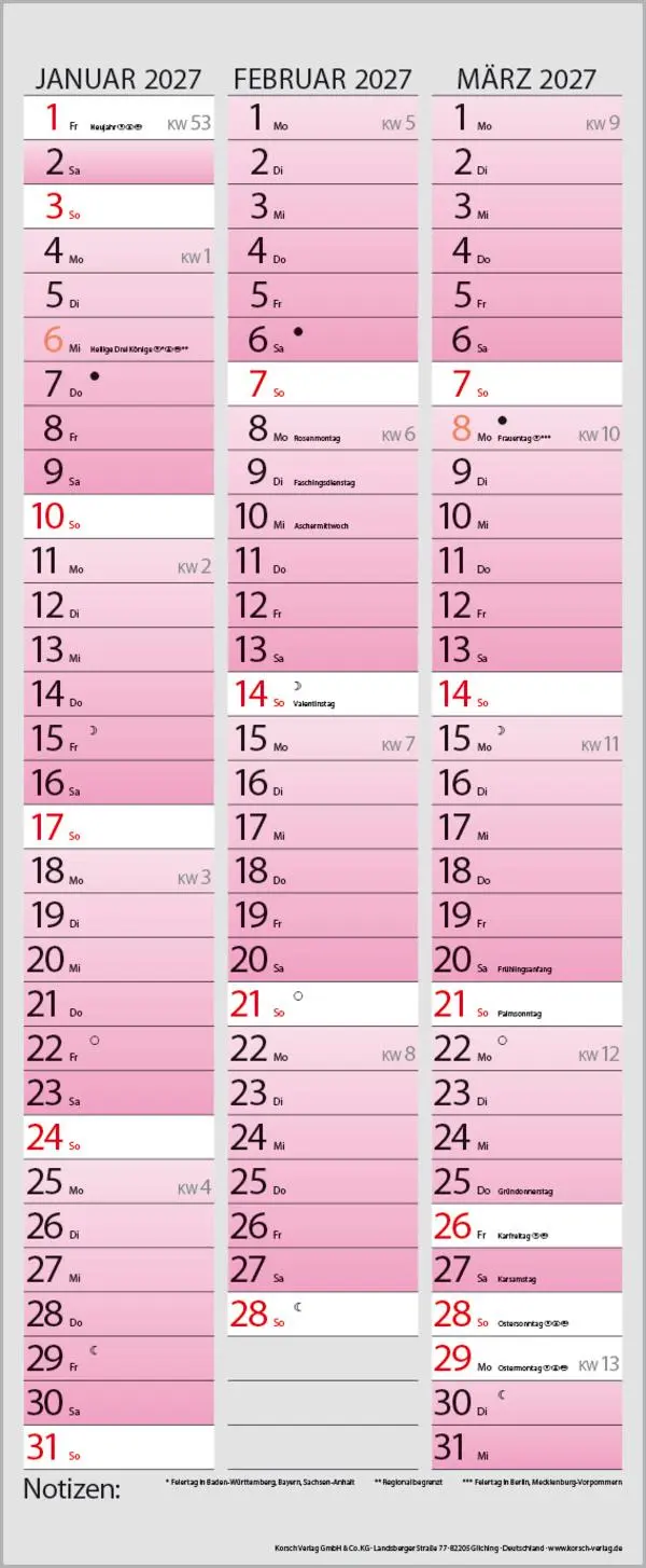 Bild: 9783731884309 | Familienplaner Farbenspiel 2026 | Verlag Korsch | Kalender | 14 S.