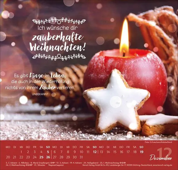 Bild: 9783819304309 | Die allerbesten Wünsche für dich 2027 | Verlag Korsch | Kalender