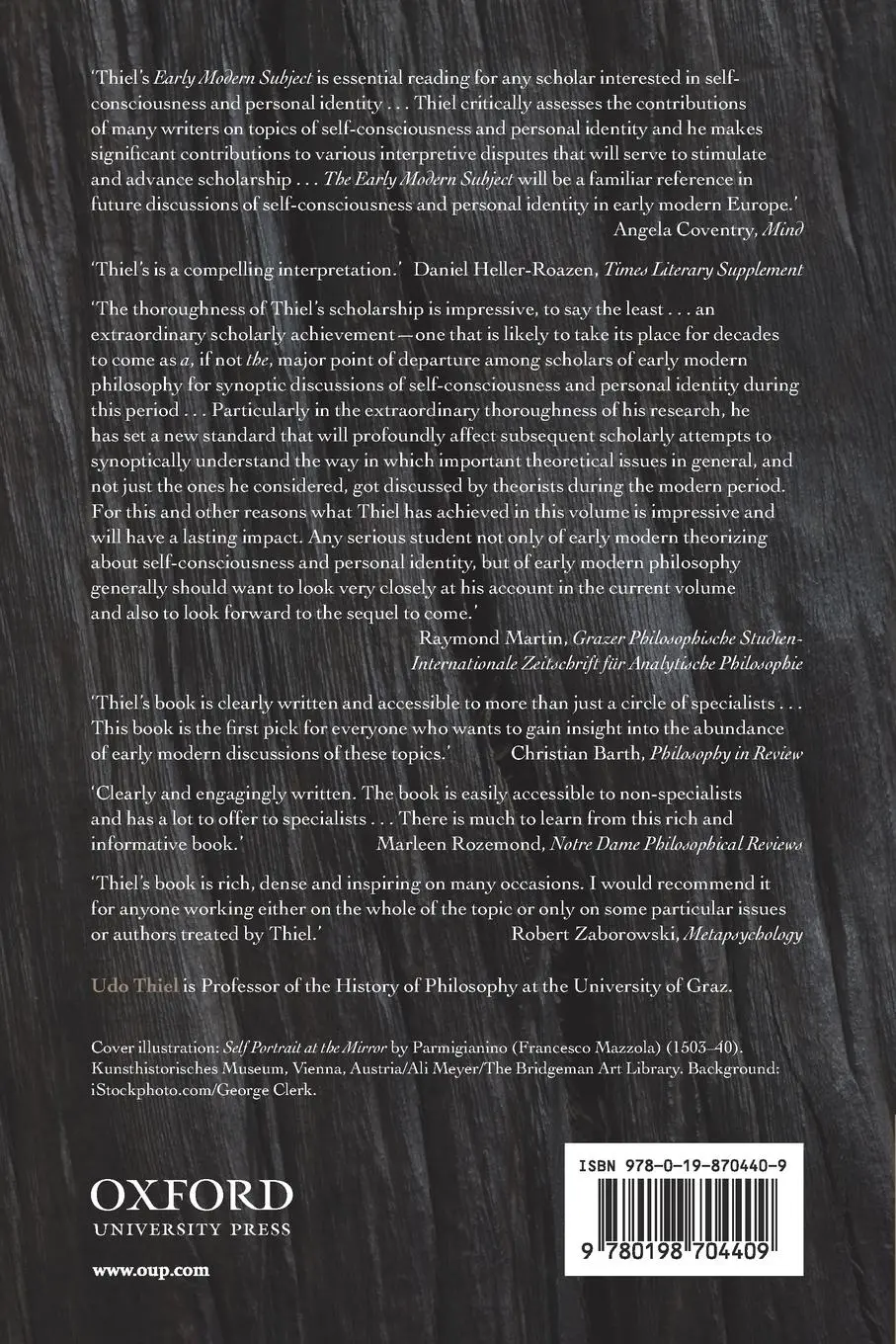 Rückseite: 9780198704409 | The Early Modern Subject | Udo Thiel | Taschenbuch | Paperback | 2014