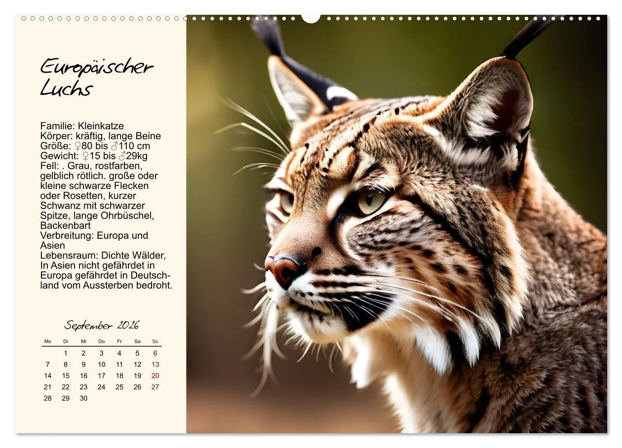 Bild: 9783457264409 | Zwölf Raubkatzen im Portrait (Wandkalender 2026 DIN A2 quer),...