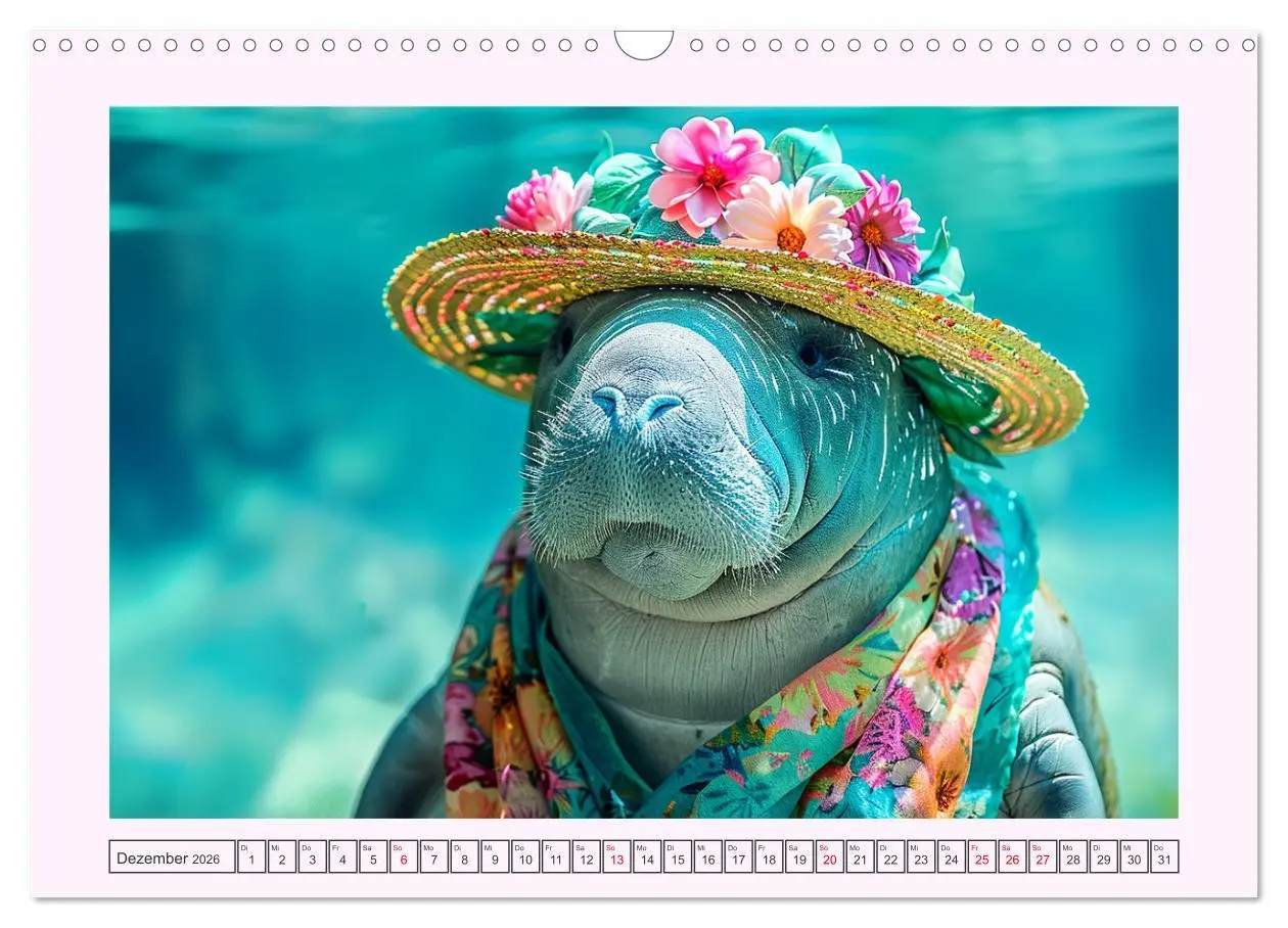Bild: 9783457404409 | Modische Manatees. Charmante Seekühe mit Stil (Wandkalender 2026...