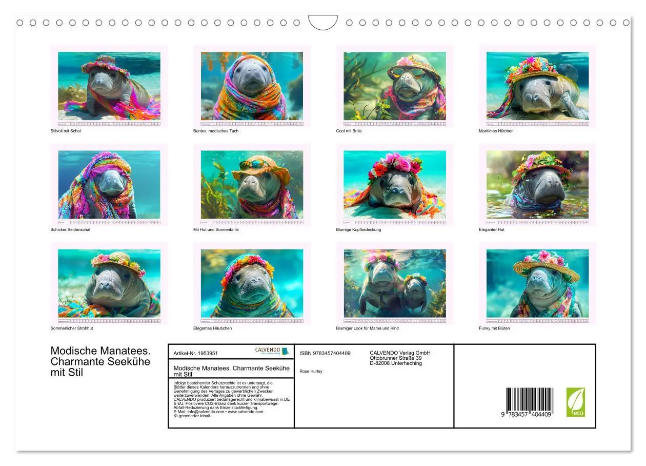 Bild: 9783457404409 | Modische Manatees. Charmante Seekühe mit Stil (Wandkalender 2026...