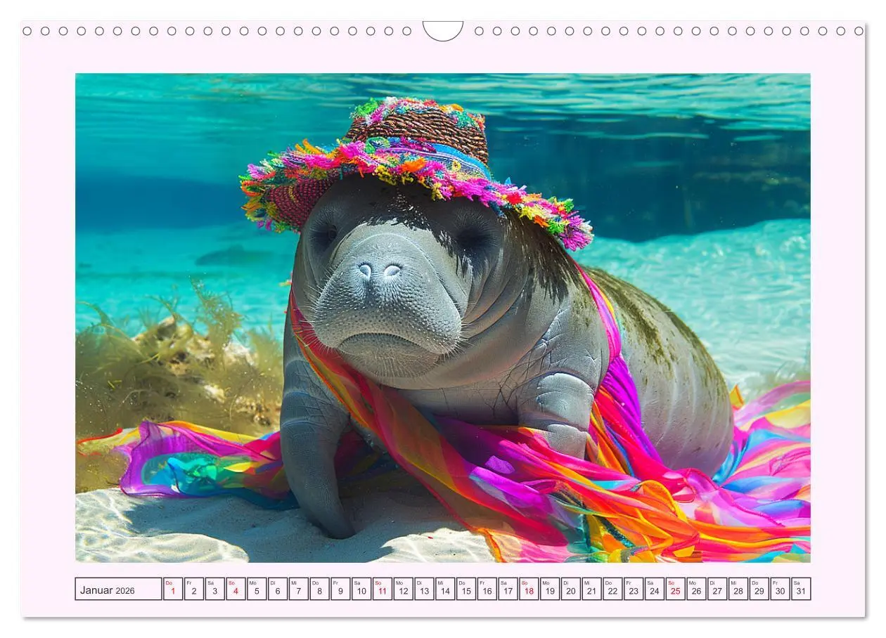 Bild: 9783457404409 | Modische Manatees. Charmante Seekühe mit Stil (Wandkalender 2026...