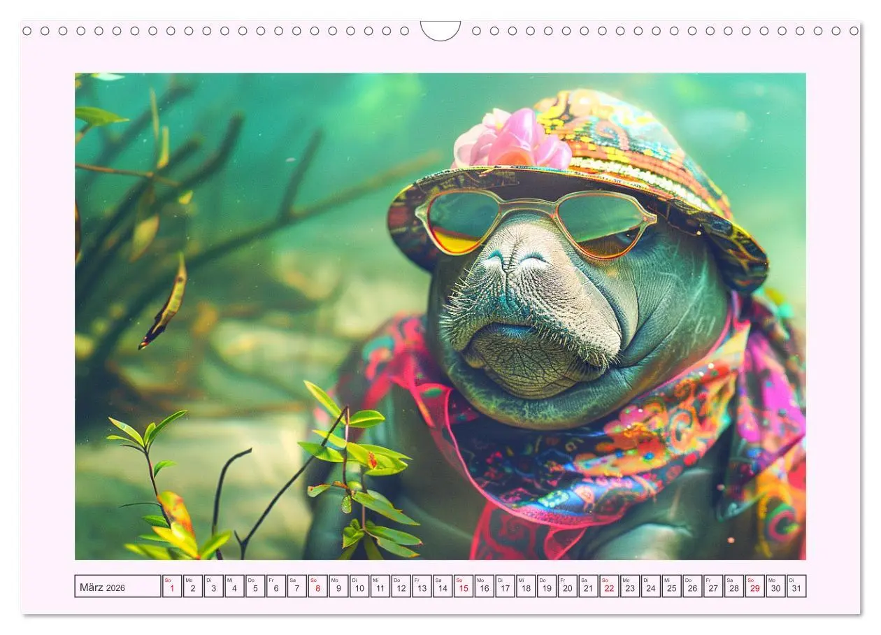 Bild: 9783457404409 | Modische Manatees. Charmante Seekühe mit Stil (Wandkalender 2026...
