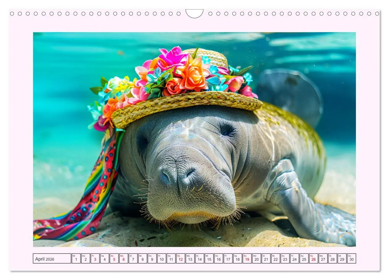 Bild: 9783457404409 | Modische Manatees. Charmante Seekühe mit Stil (Wandkalender 2026...