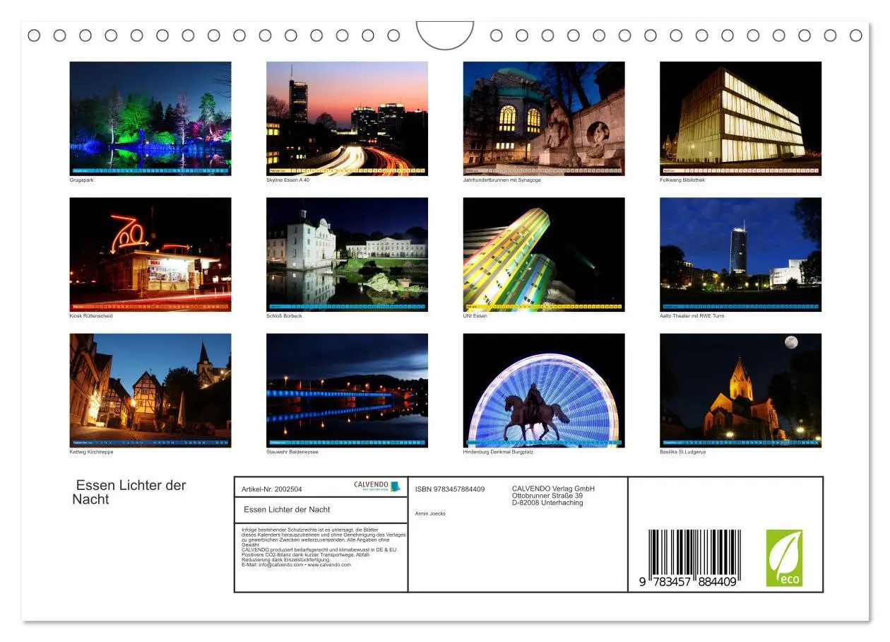 Bild: 9783457884409 | Essen Lichter der Nacht (Wandkalender 2026 DIN A4 quer), CALVENDO...