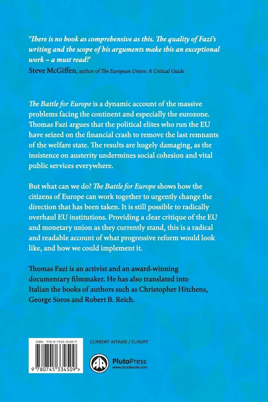 Rückseite: 9780745334509 | The Battle for Europe | Thomas Fazi | Taschenbuch | Englisch | 2014
