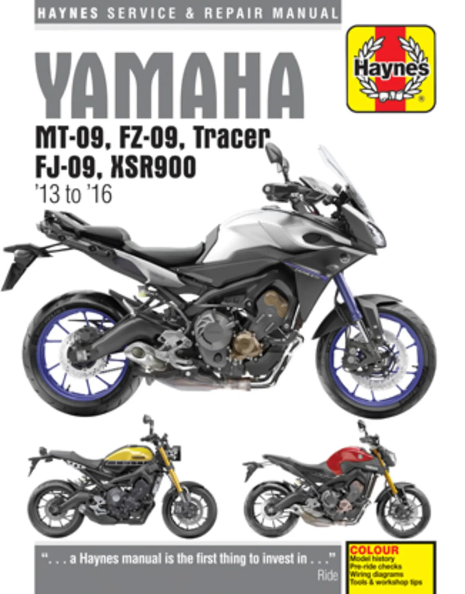 Cover: 9781785214509 | Yamaha MT-09, FZ-09, Tracer, FJ-09, XSR900 (03 -19) | 2013 to 2019