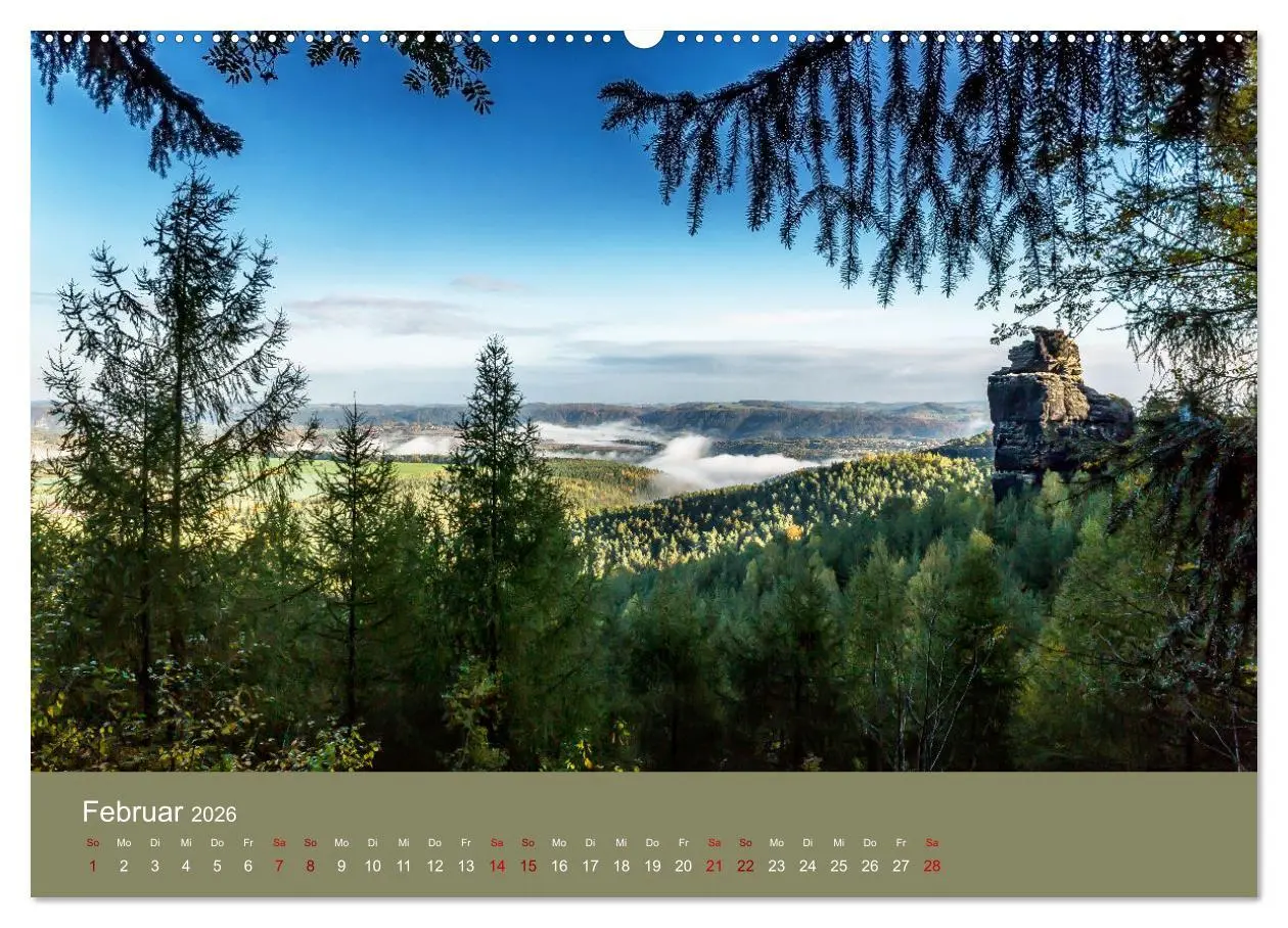 Bild: 9783457564509 | Auf den Bergen der Sächsischen Schweiz (Wandkalender 2026 DIN A2...