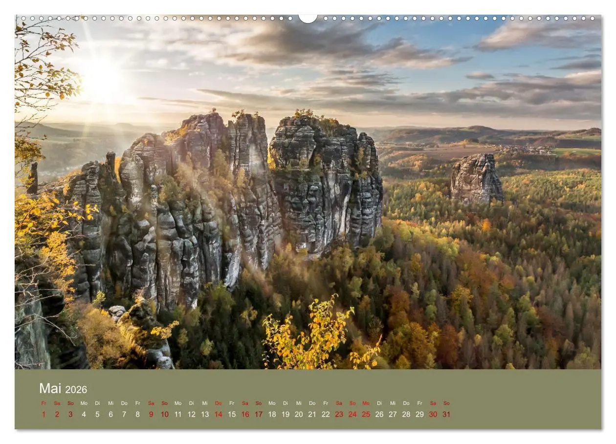 Bild: 9783457564509 | Auf den Bergen der Sächsischen Schweiz (Wandkalender 2026 DIN A2...