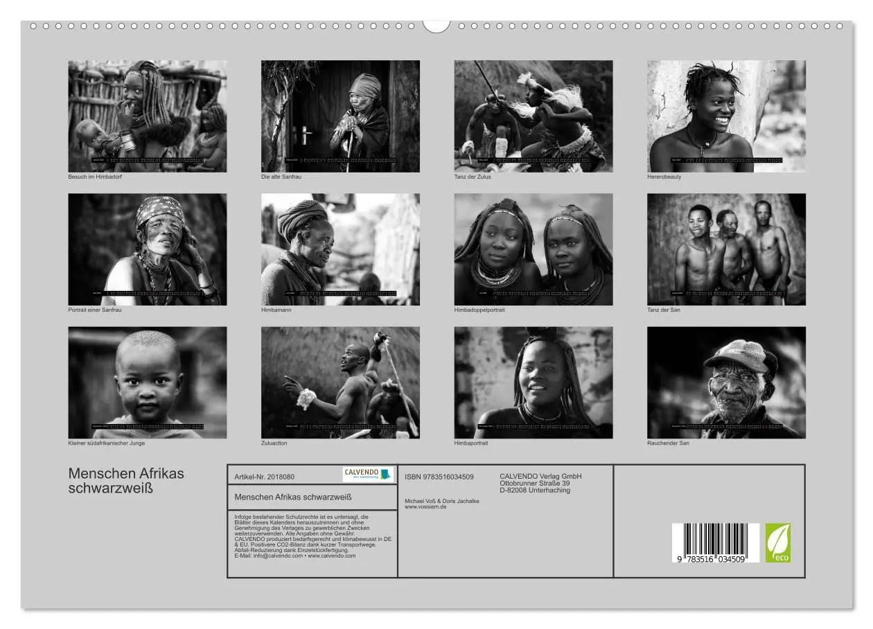 Bild: 9783516034509 | Menschen Afrikas schwarzweiß (hochwertiger Premium Wandkalender...