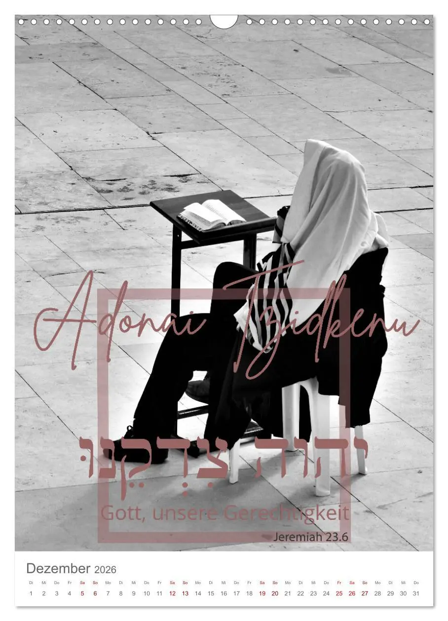 Bild: 9783516344509 | Israel und hebräische Namen Gottes (Wandkalender 2026 DIN A3 hoch),...