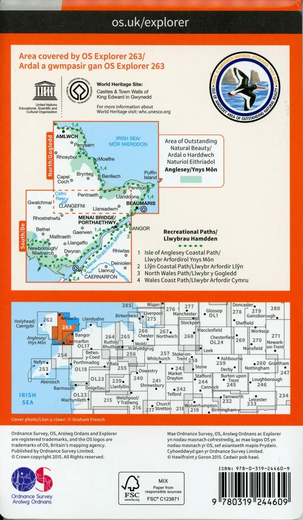 Bild: 9780319244609 | Anglesey East | Ordnance Survey | (Land-)Karte | OS Explorer Map