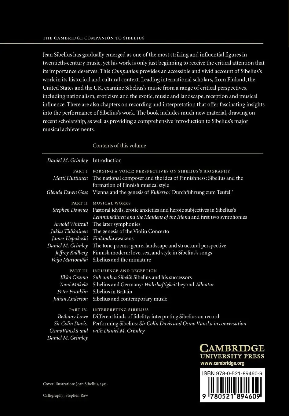 Rückseite: 9780521894609 | The Cambridge Companion to Sibelius | Daniel M. Grimley (u. a.) | Buch