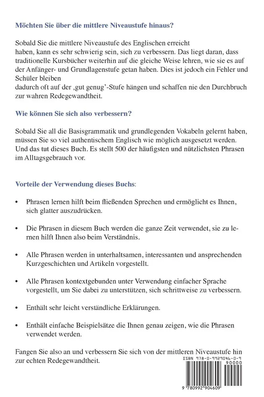 Rückseite: 9780992904609 | 500 Wirklich nützliche englische Sätze | Jenny Smith | Taschenbuch