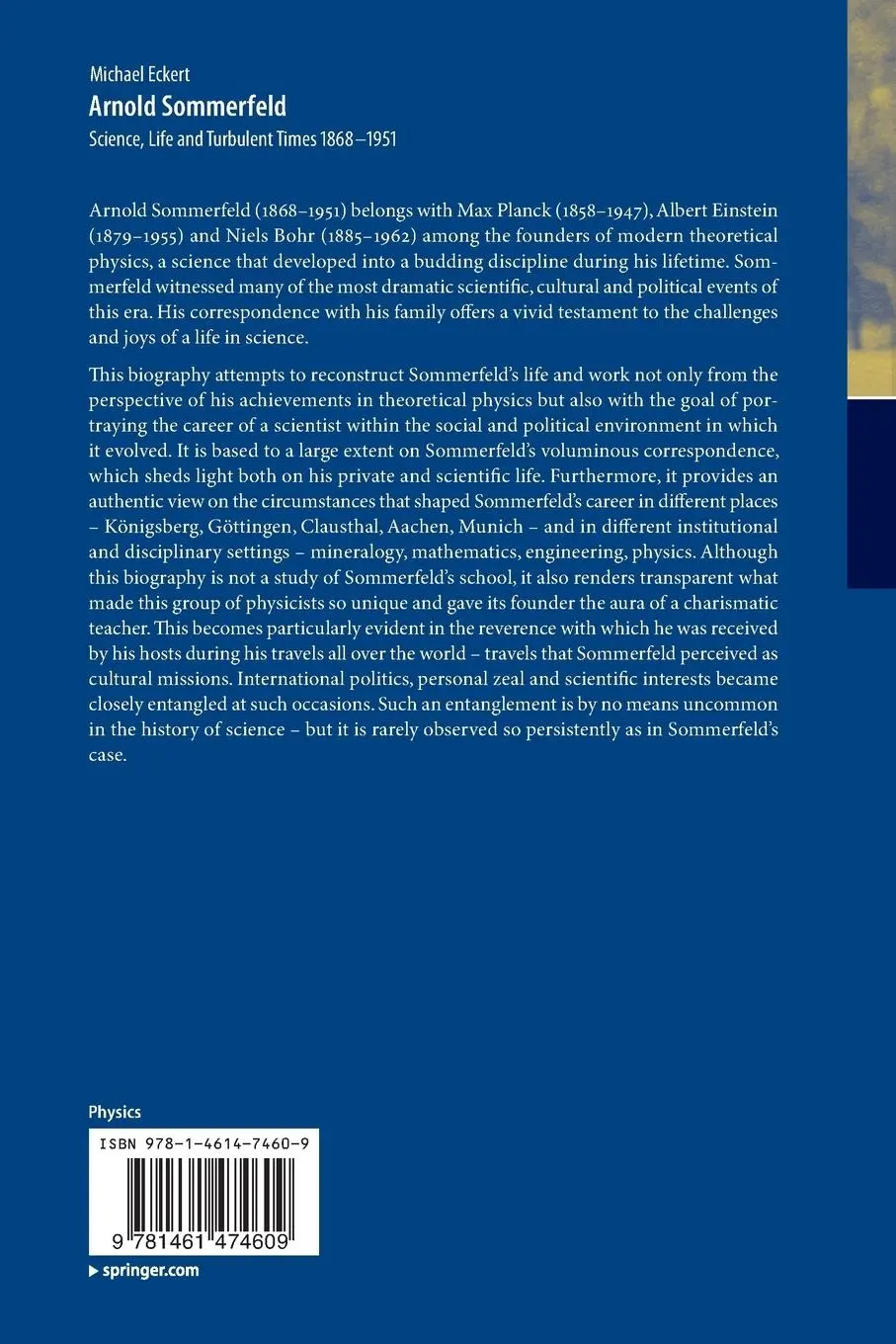 Rückseite: 9781461474609 | Arnold Sommerfeld | Science, Life and Turbulent Times 1868-1951 | Buch
