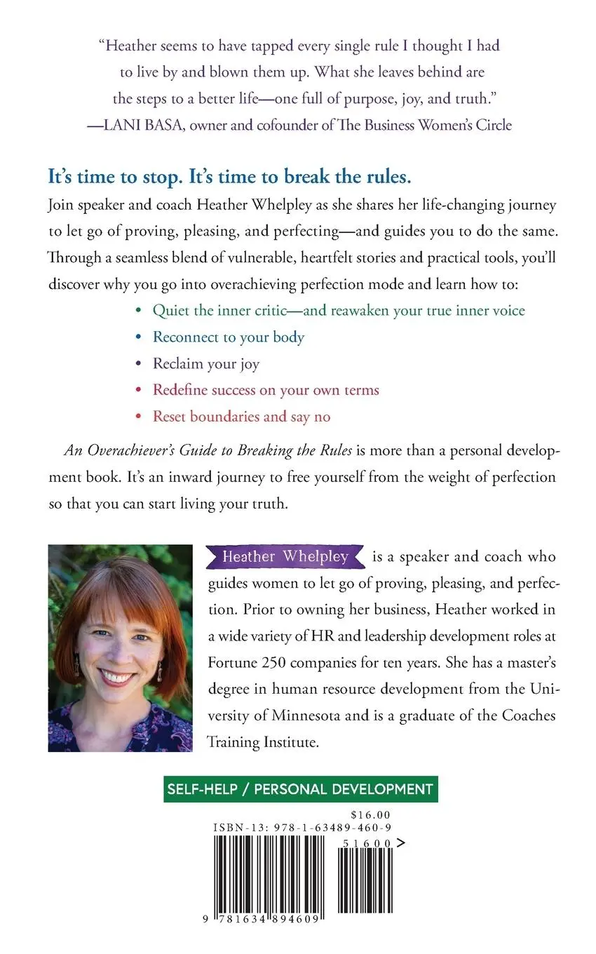 Rückseite: 9781634894609 | An Overachiever's Guide to Breaking the Rules | Heather Whelpley