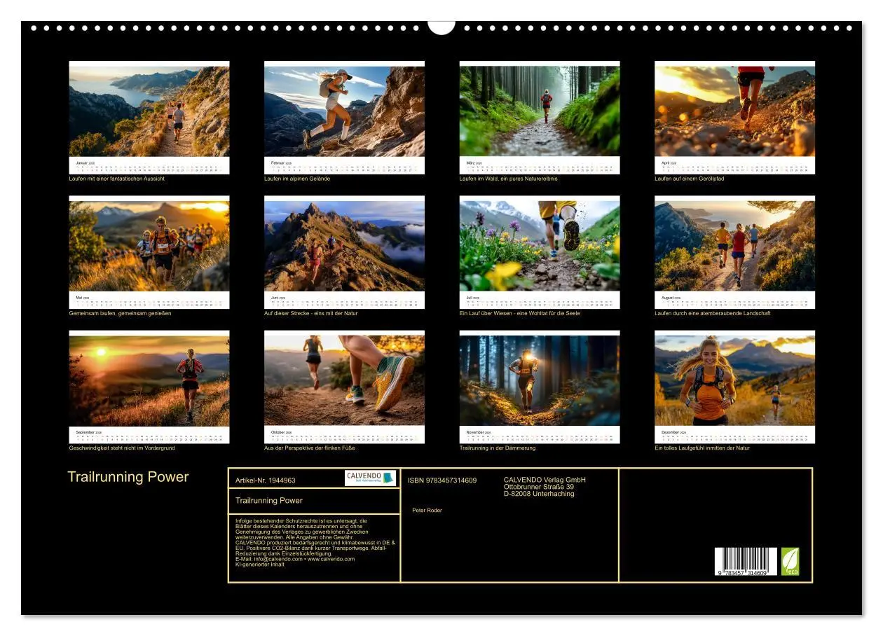 Bild: 9783457314609 | Trailrunning Power (Wandkalender 2026 DIN A2 quer), CALVENDO...