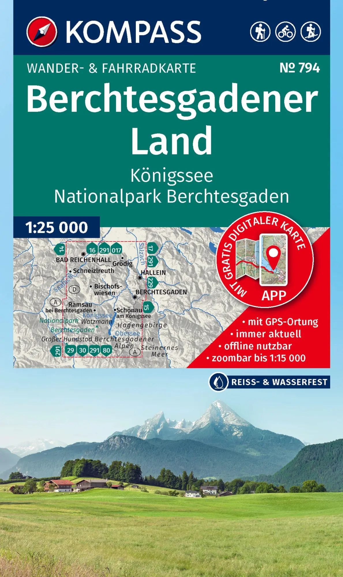 Cover: 9783991544609 | KOMPASS Wanderkarte 794 Berchtesgadener Land, Königssee,...
