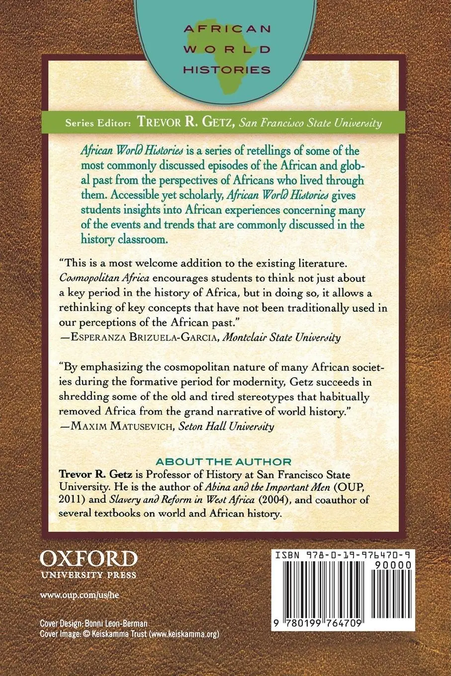 Rückseite: 9780199764709 | Cosmopolitan Africa | 1700-1875 | Trevor R Getz | Taschenbuch | 2012