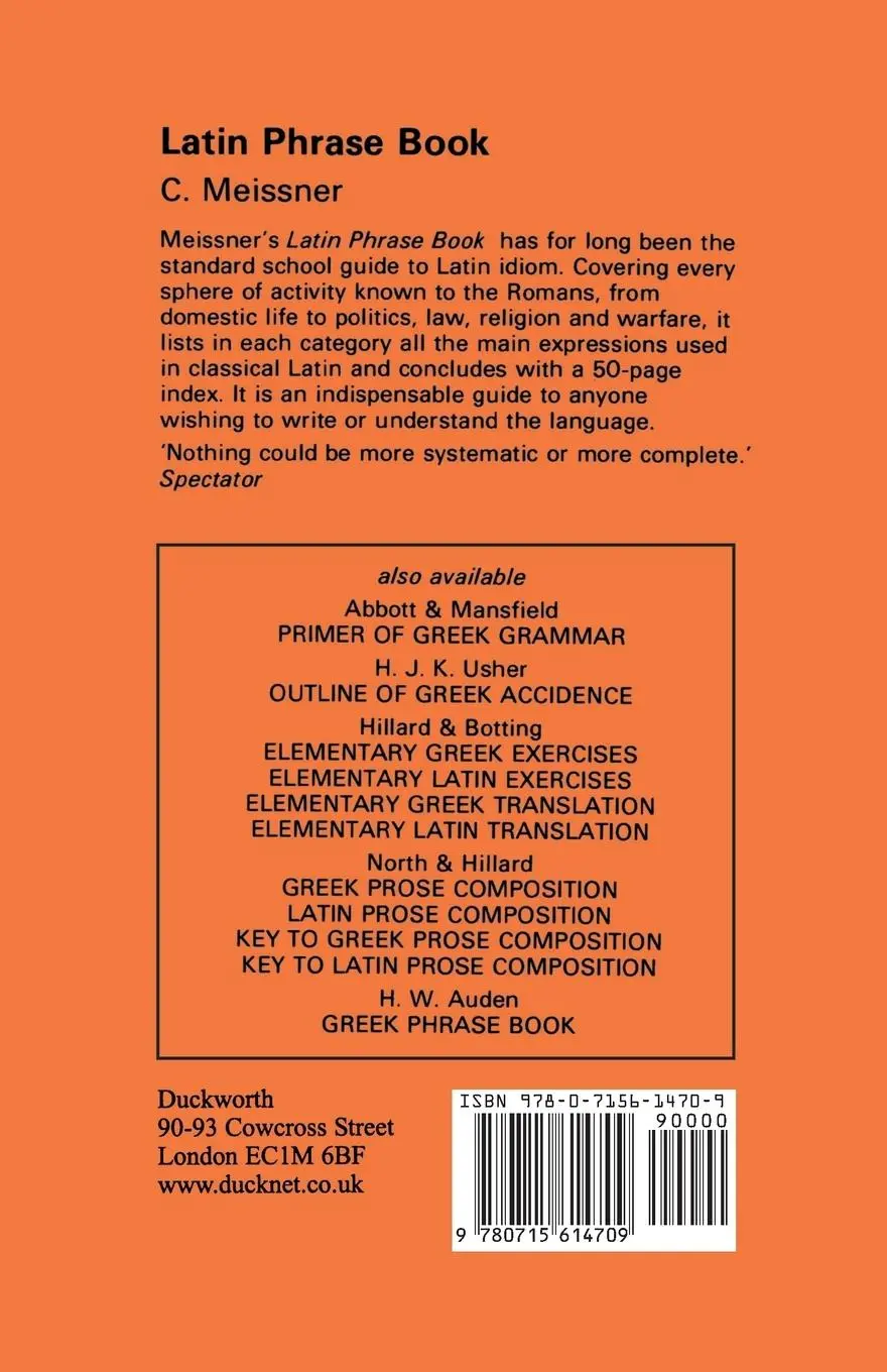 Rückseite: 9780715614709 | Latin Phrase Book | C. Meissner (u. a.) | Taschenbuch | Englisch