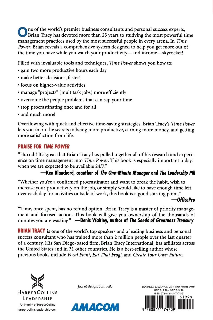 Rückseite: 9780814474709 | Time Power | Brian Tracy | Taschenbuch | Kartoniert / Broschiert