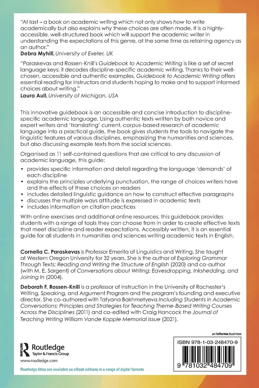 Rückseite: 9781032484709 | Guidebook to Academic Writing | Communicating in the Disciplines