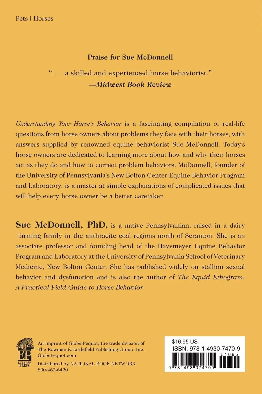 Rückseite: 9781493074709 | Understanding Your Horse's Behavior | Sue McDonnell | Taschenbuch