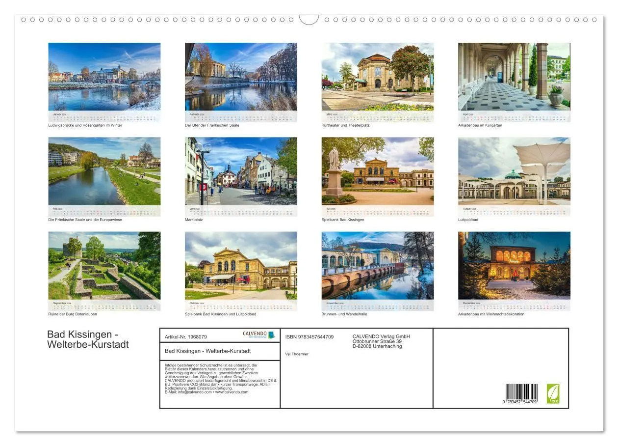 Bild: 9783457544709 | Bad Kissingen - Welterbe-Kurstadt (Wandkalender 2026 DIN A2 quer),...