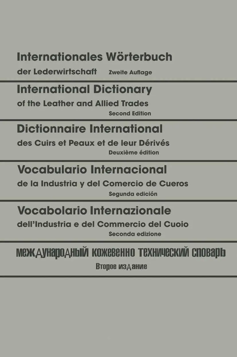Cover: 9783662234709 | Internationales Wörterbuch der Lederwirtschaft / International...