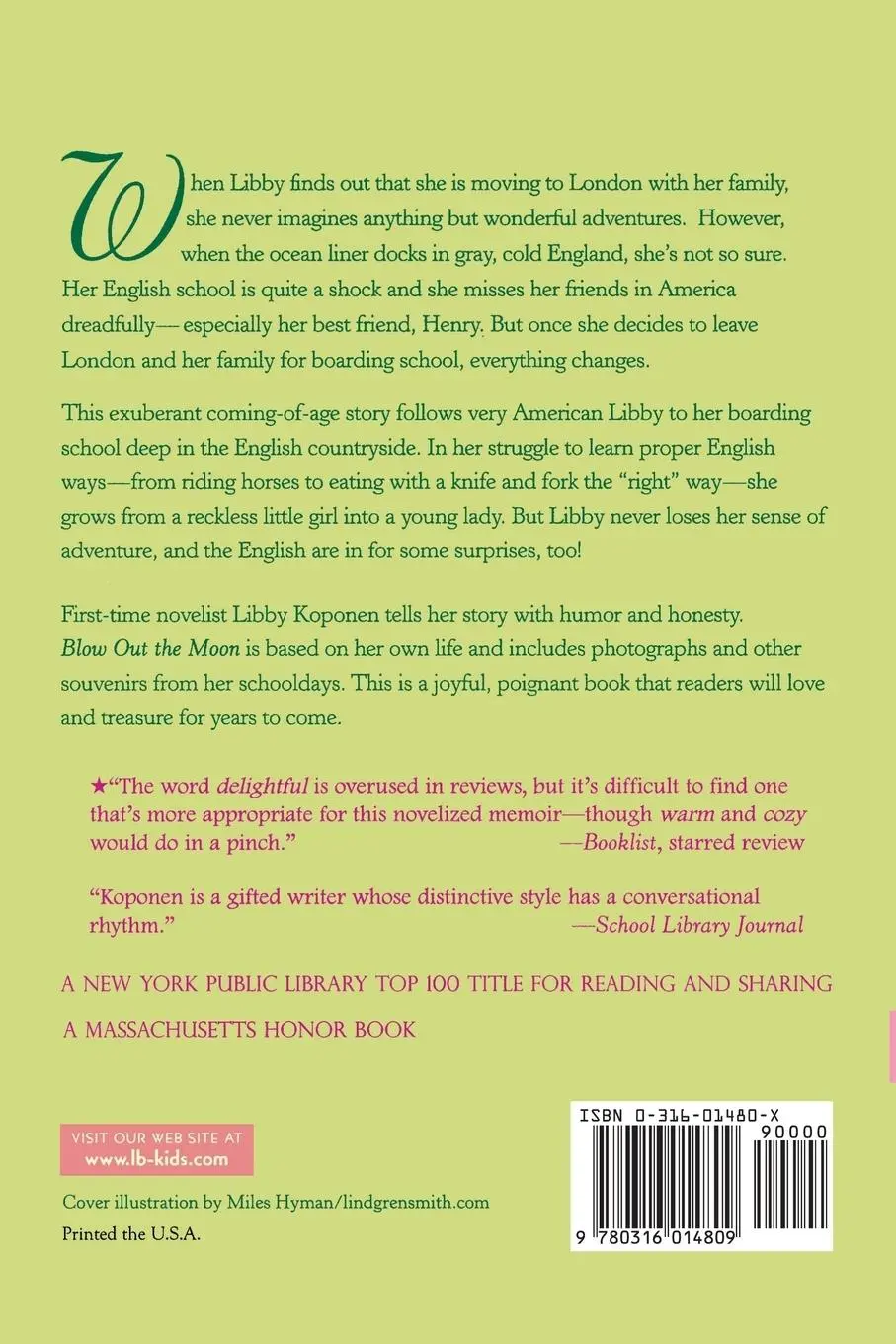Rückseite: 9780316014809 | Blow Out the Moon | Libby Koponen | Taschenbuch | Englisch | 2011