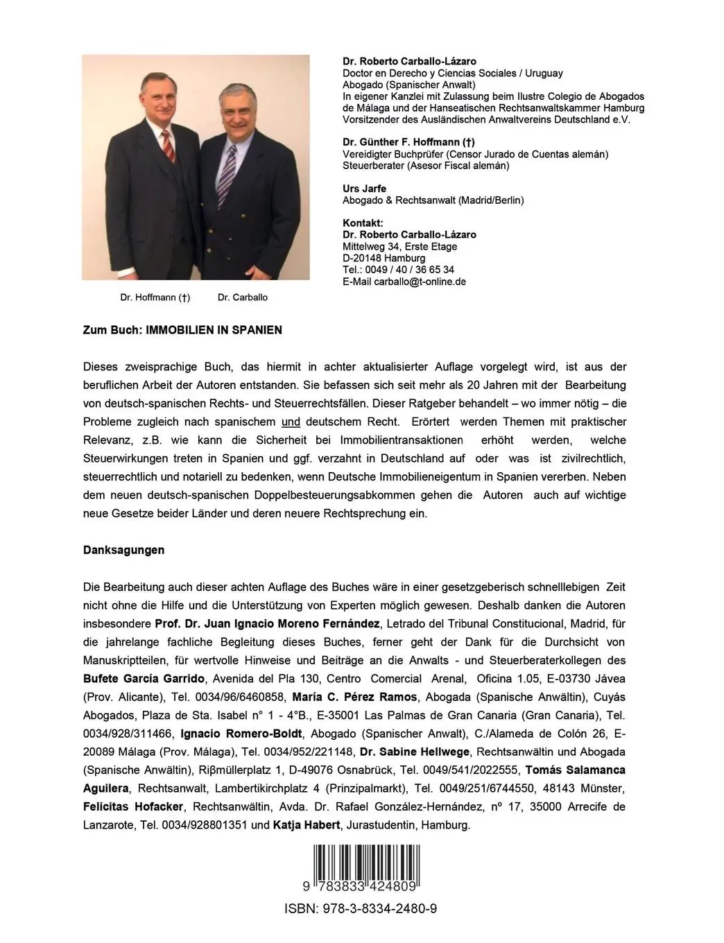 Rückseite: 9783833424809 | Immobilien in Spanien | Roberto Carballo (u. a.) | Taschenbuch | 2022