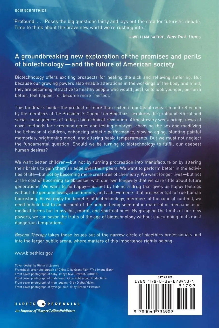 Rückseite: 9780060734909 | Beyond Therapy | Biotechnology and the Pursuit of Happiness | Kass