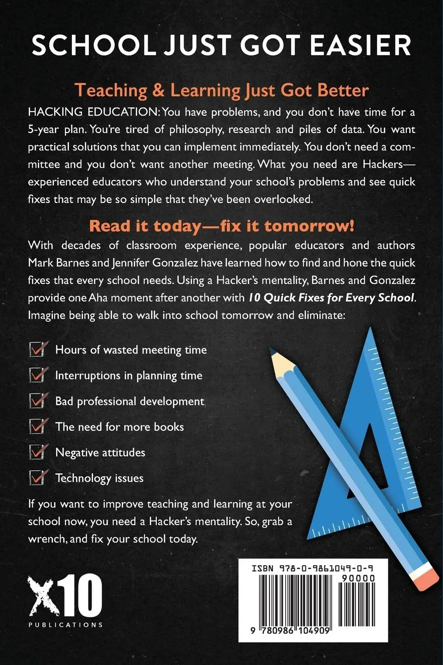 Rückseite: 9780986104909 | Hacking Education | 10 Quick Fixes for Every School | Barnes (u. a.)