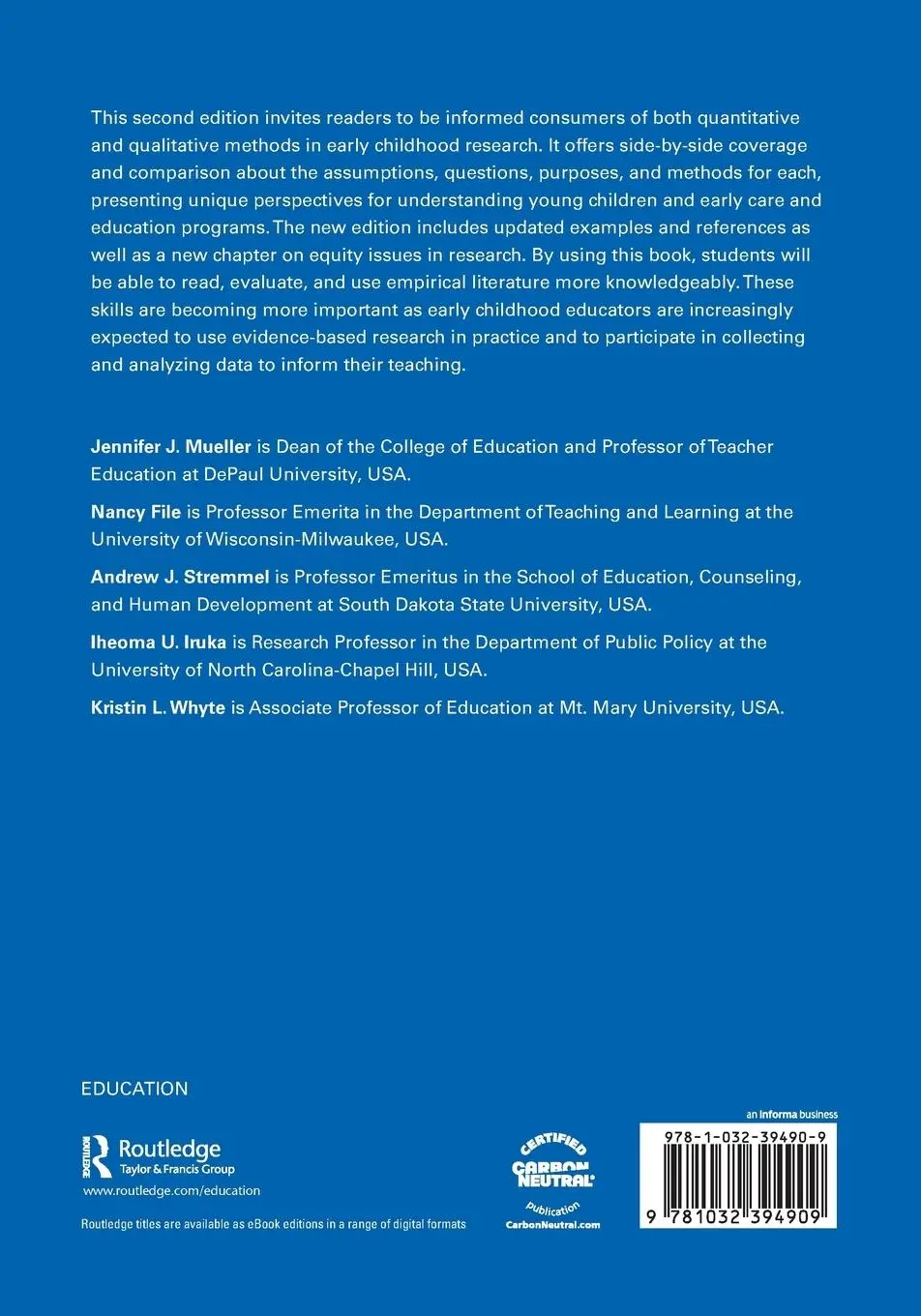 Rückseite: 9781032394909 | Understanding Research in Early Childhood Education | Mueller (u. a.)